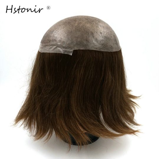 Hstonir Top Quality Factory Direct Injected Silicon Euorpean Hair Piece Hair Toupee Hair Replacement System H076