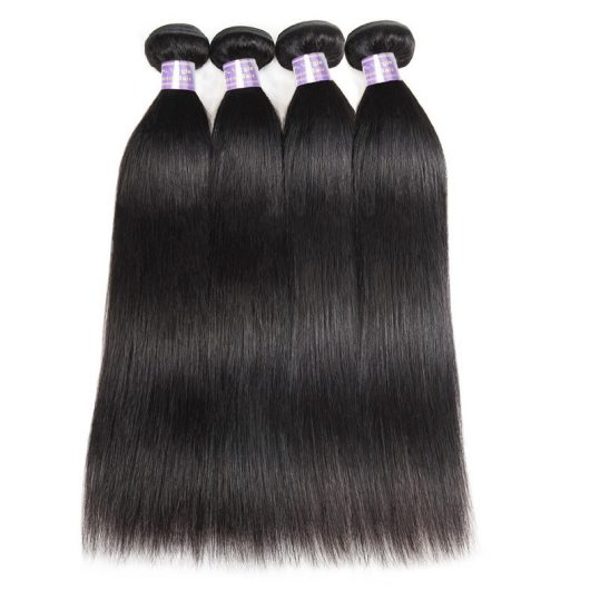 Straight Hair Bundles Brazilian Hair Weave Bundles 100% Human Hair Bundles Natural Color Non Remy Hair Weave 1/3/4 Pieces