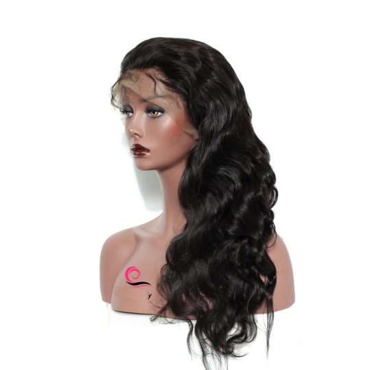 Brazilian Body Wave 250% Density Lace Front Human Hair Wig Natural Black Color Non-remy