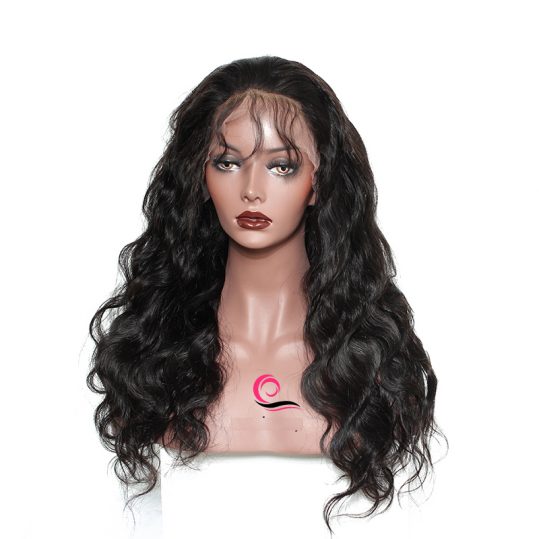 Brazilian Body Wave 250% Density Lace Front Human Hair Wig Natural Black Color Non-remy