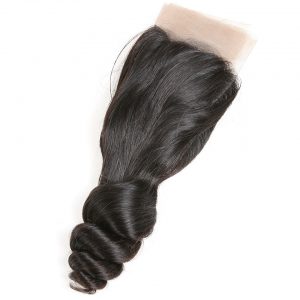 Loose Wave Lace Closure 4*4 100% Human Hair Natural Color 10-18inches Middle Part 1 Piece Only