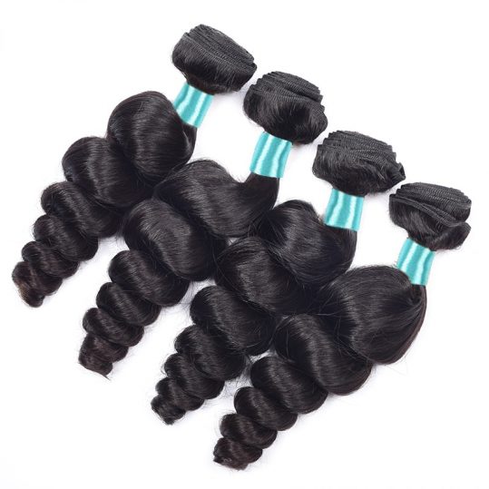 Malaysian Loose Wave 3 Bundles With Closure 100% Human Hair Weave Bundles with Baby Hair Closure Non-Remy Hair