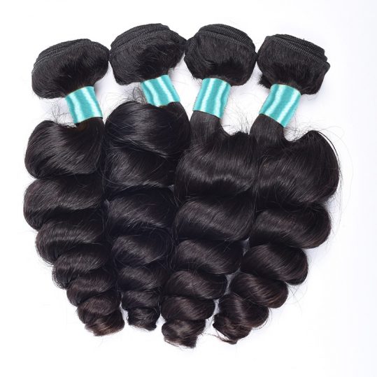 Malaysian Loose Wave 3 Bundles With Closure 100% Human Hair Weave Bundles with Baby Hair Closure Non-Remy Hair