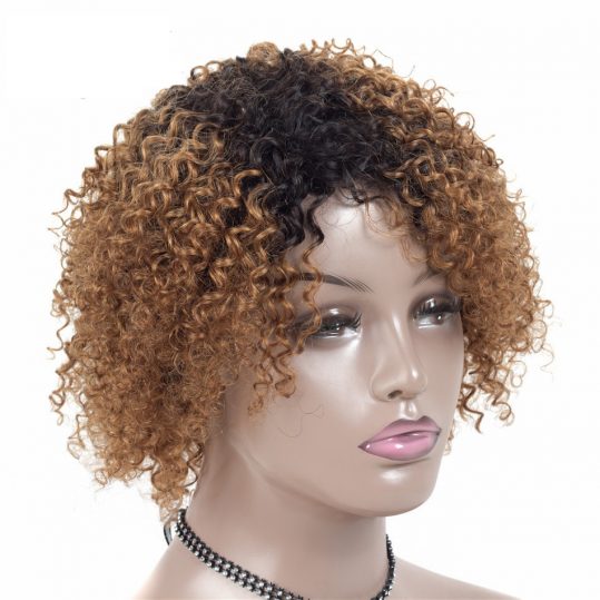 Short Human Hair Wigs For Black Women Jerry Curl Human Hair Wigs Non Remy  4 Colors Brazilian Hair Jerry Wigs