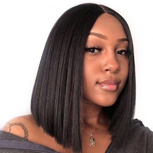 Short Lace Front Human Hair Wigs Brazilian Remy Hair Bob Wig with Pre Plucked Hairline with baby hairs