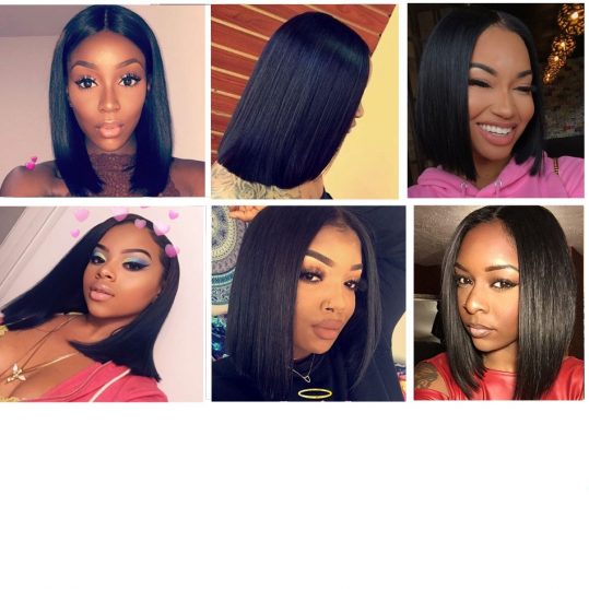Bob Wig Brazilian Straight Short Lace Front Human Hair Wigs For Black Women Pre Plucked With Baby Hair Remy Hair