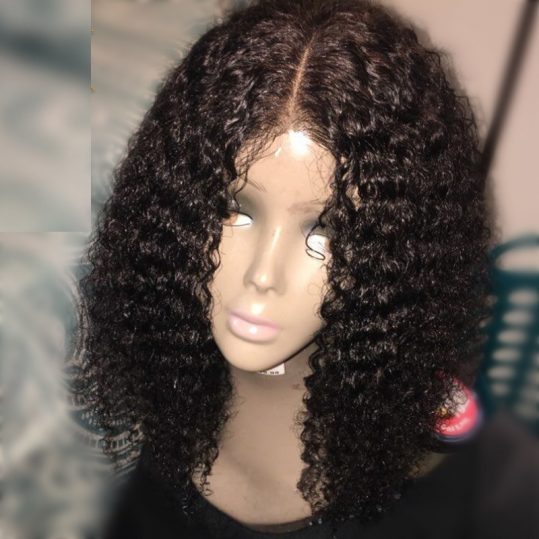 Curly Bob Lace Front Human Hair Wigs For Women Natural Color Remy Brazilian 13x4 Black Lace Wig Middle Part Full End 130-150%