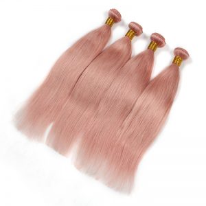 Dreaming Queen Hair Solid Pink Ombre Brazilian Straight Human Hair Weave Bundles Non Remy Peachy R Hair Extensions 1 Bundle