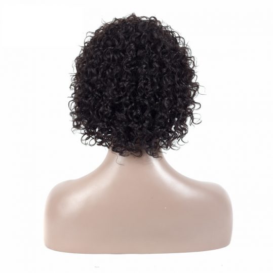 Short Human Hair Wigs Non-Remy Human Hair Curly Wigs For Women 100% Human Hair Machine Made No Smell 6.75 Inch