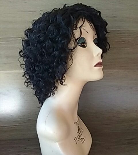 Short Human Hair Wigs Non-Remy Human Hair Curly Wigs For Women 100% Human Hair Machine Made No Smell 6.75 Inch